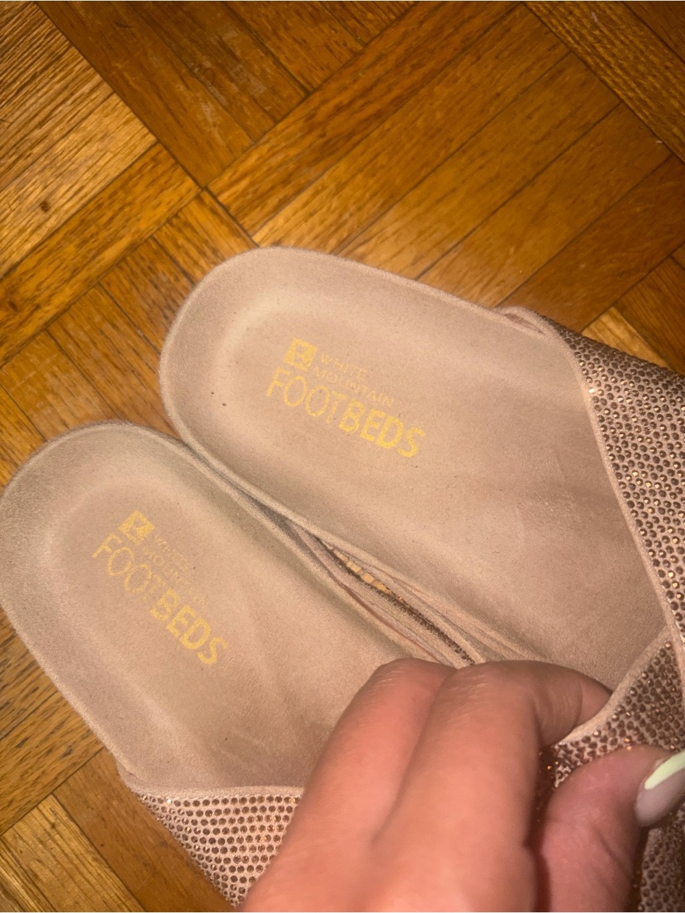 Sparkle Crisscross Slide Sandals - Blush - Picture 3 of 5